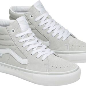 BNWT Vans Light Gray Leather High-Top Sneakers sz 4 girls